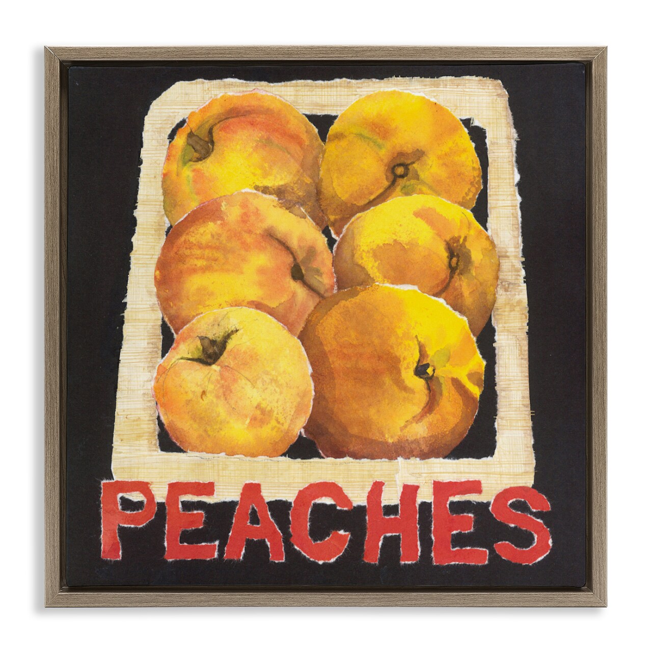 Stupell Industries Collaged Garden Peaches Floating Frame, design by Nancy Overton